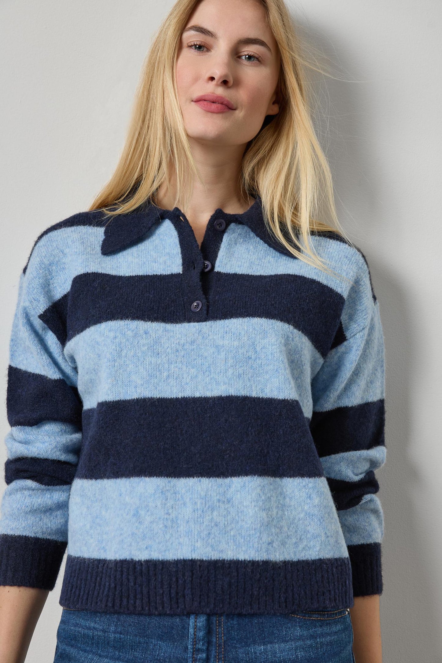 
                  
                    Lilla P | Striped Polo Sweater | 3604
                  
                