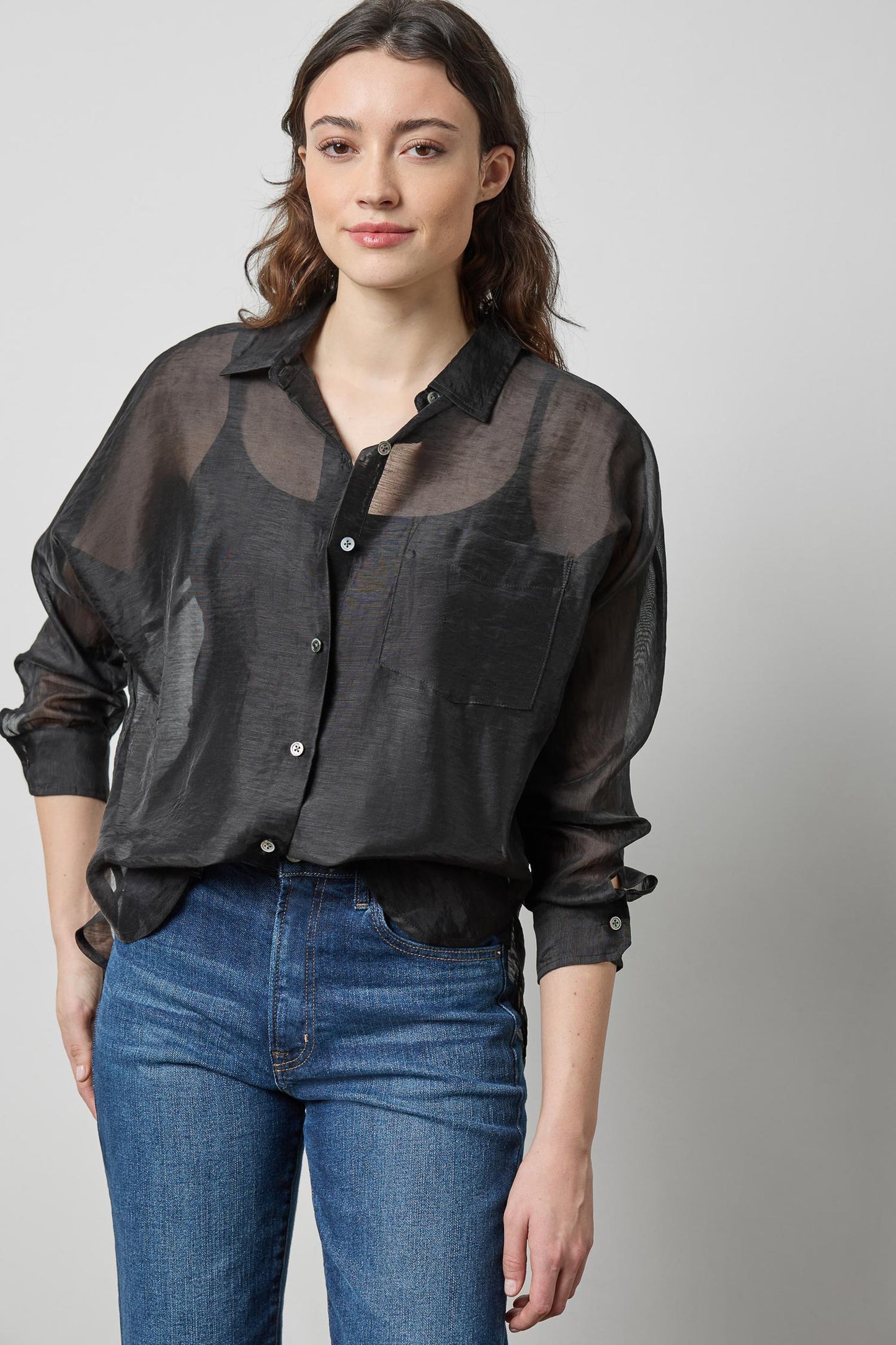 
                  
                    Lilla P | sheer Button down | 3635
                  
                