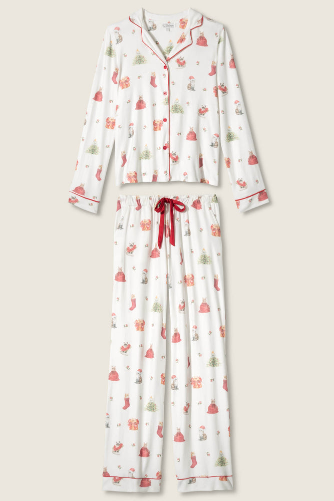 
                  
                    PJ Salvage | Feline Festive PJ Set | Ivory
                  
                