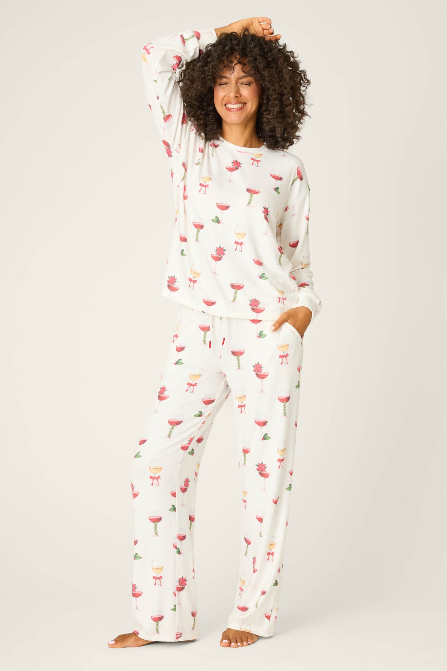 
                  
                    PJ Salvage | Holiday Wine PJs | Ivory
                  
                