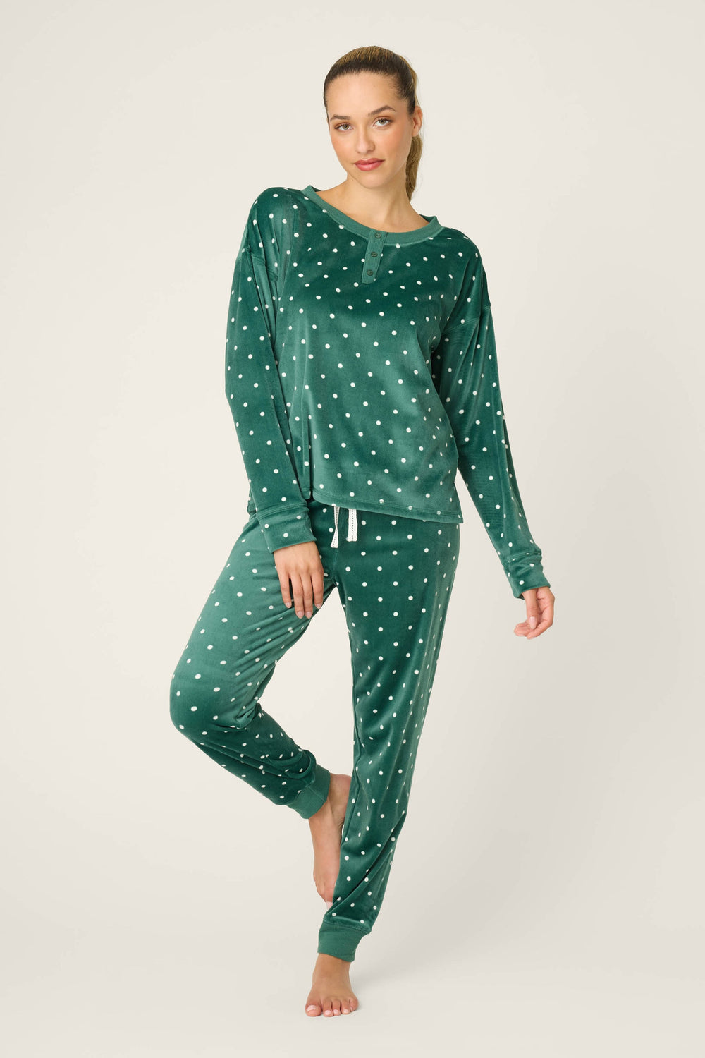 PJ Salvage | Polka Dot PJ Set | Dark Forest