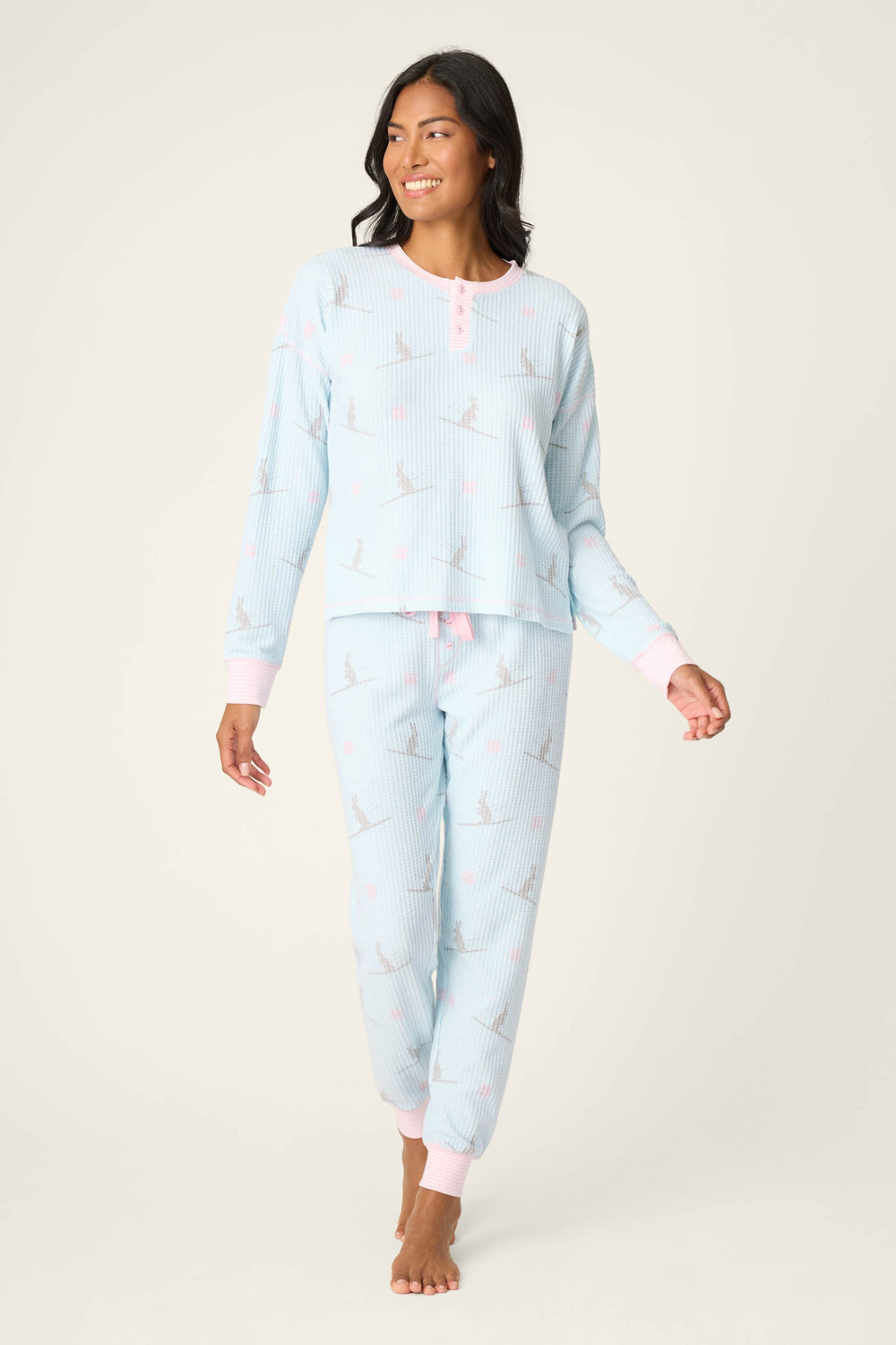 PJ Salvage | Ski Bunny Thermal PJs | Pale Blue