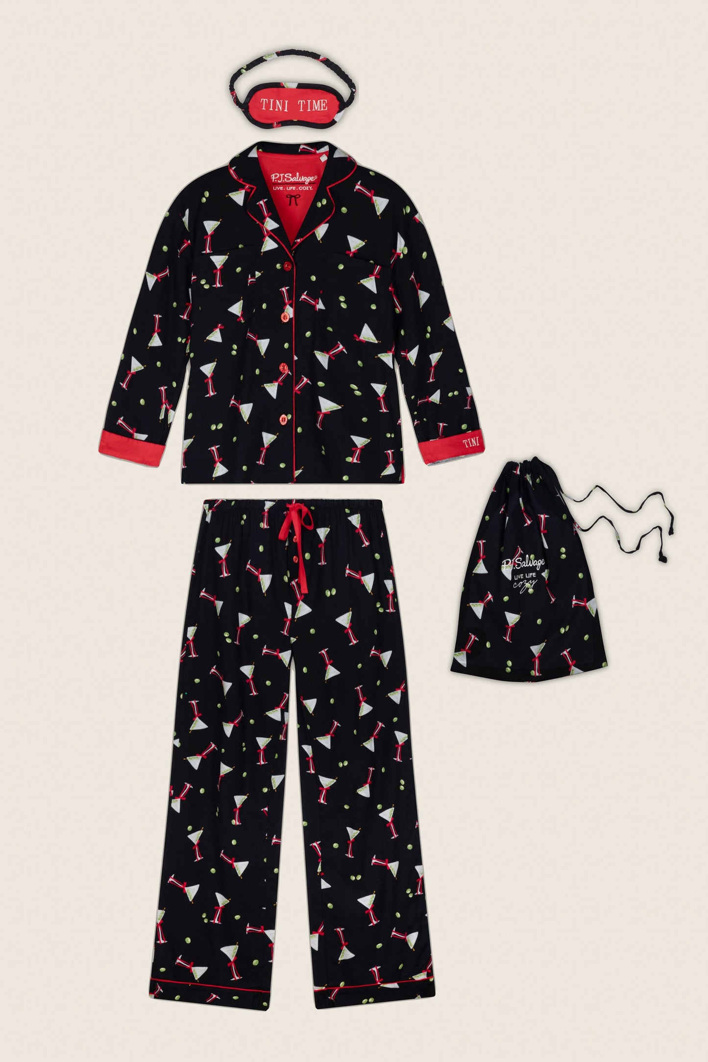 
                  
                    PJSalvage | Flannel Tini Time Set | Black
                  
                