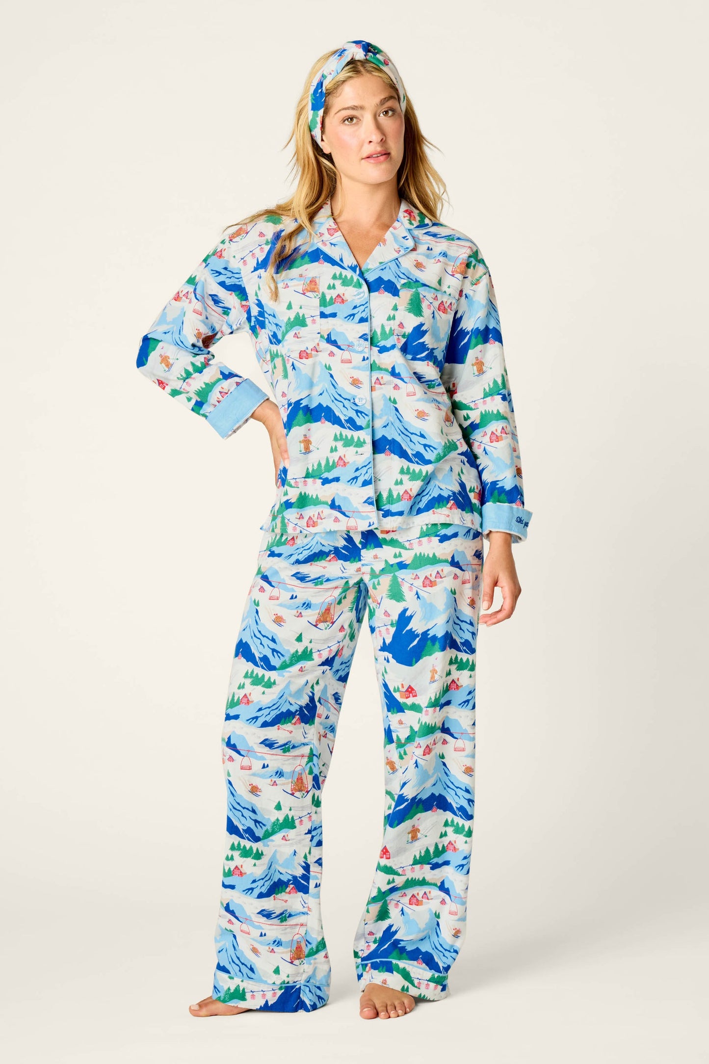 
                  
                    PJSalvage | Skiing Bear Flannel Set | Moon Blue
                  
                