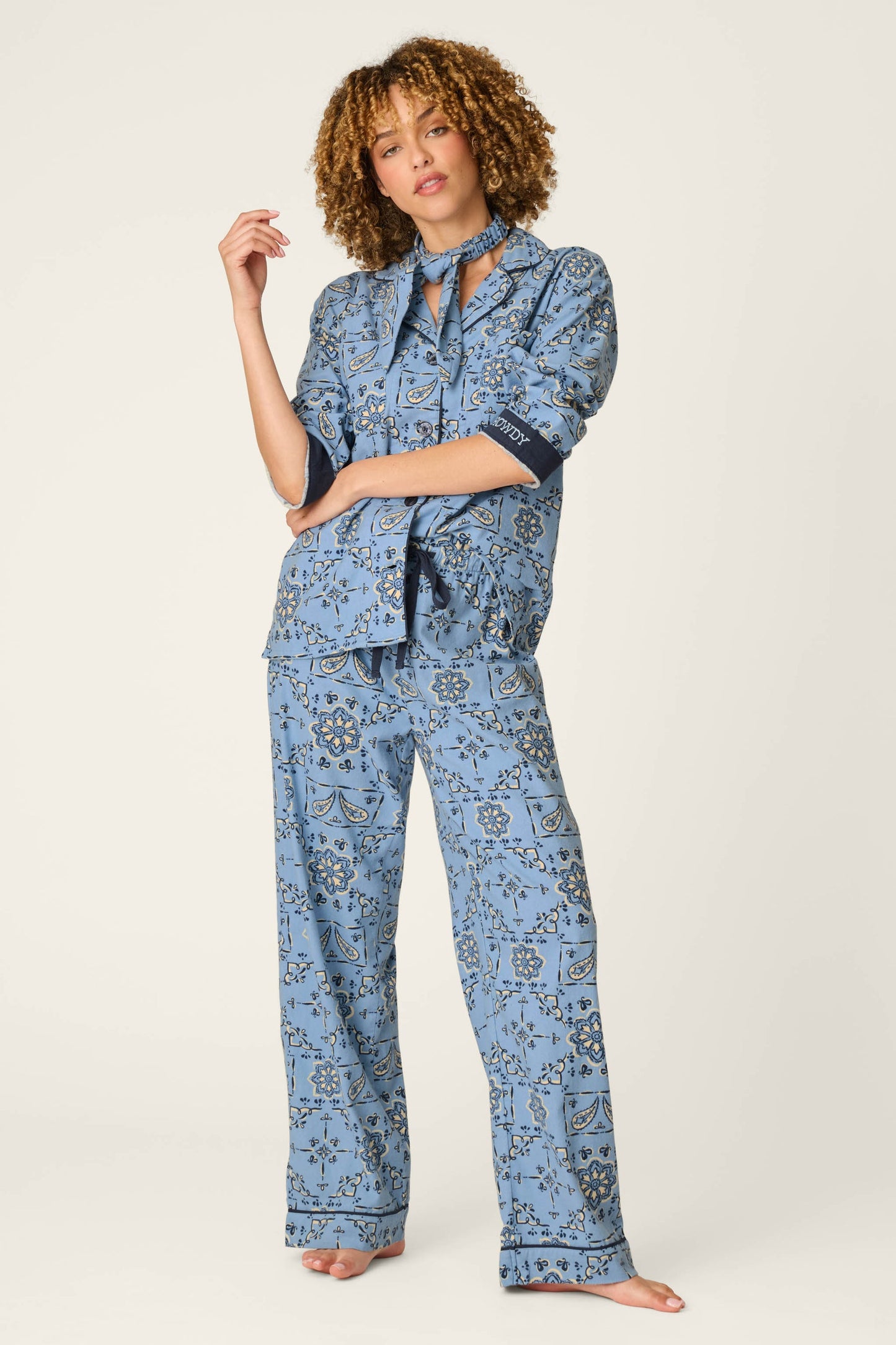 
                  
                    PJ Salvage | Flannel PJ Set | Howdy Paisley Blue
                  
                