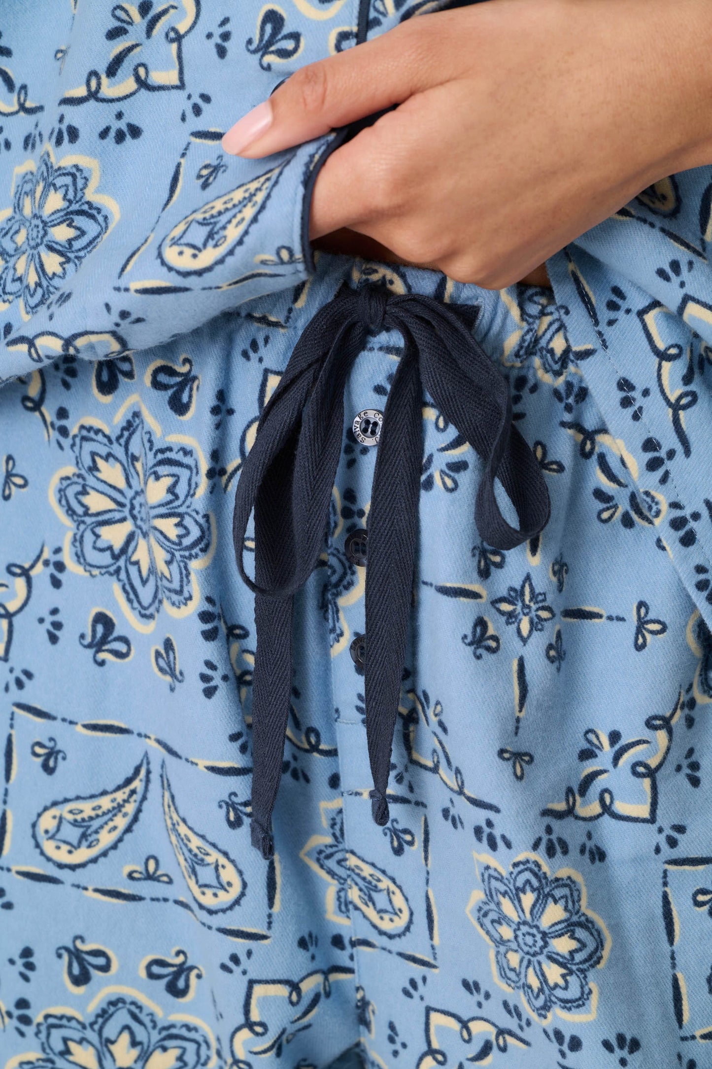 
                  
                    PJ Salvage | Flannel PJ Set | Howdy Paisley Blue
                  
                