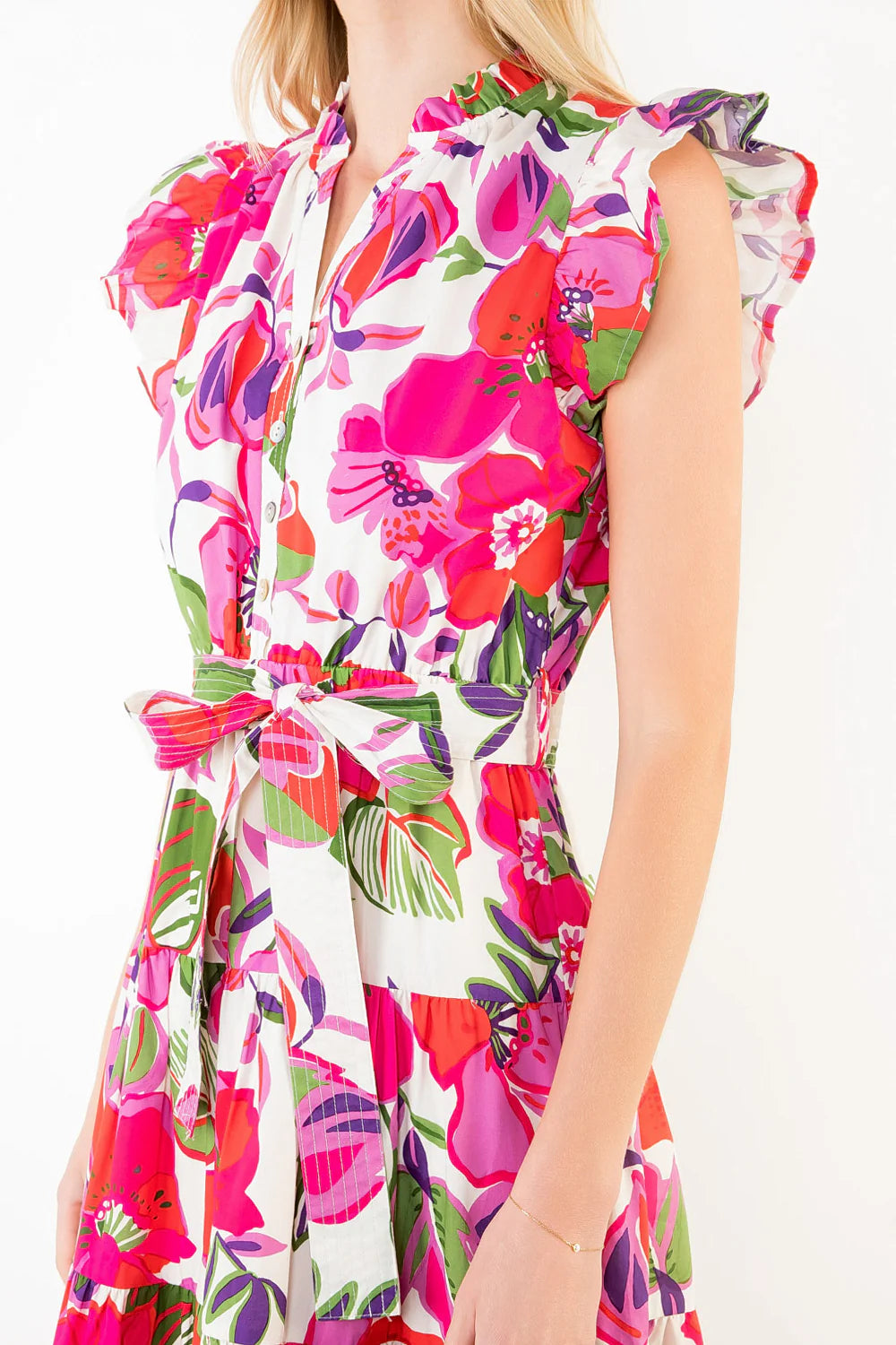 
                  
                    THML | Ruffle Sleeves Dress | Floral
                  
                