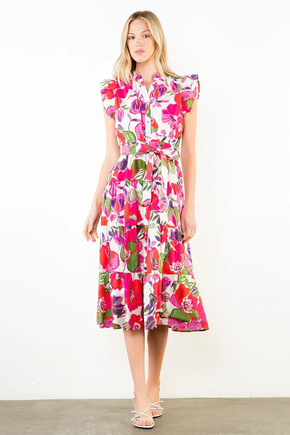 
                  
                    THML | Ruffle Sleeves Dress | Floral
                  
                