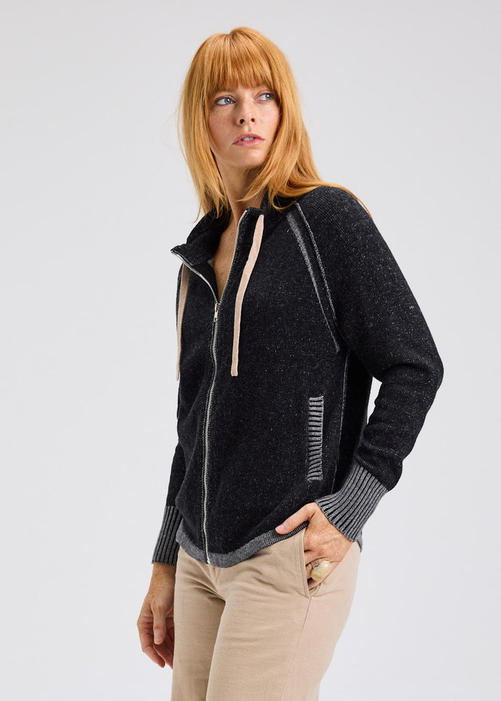 
                  
                    Zaket & Plover | Two-Tone Zip Up Sweater
                  
                