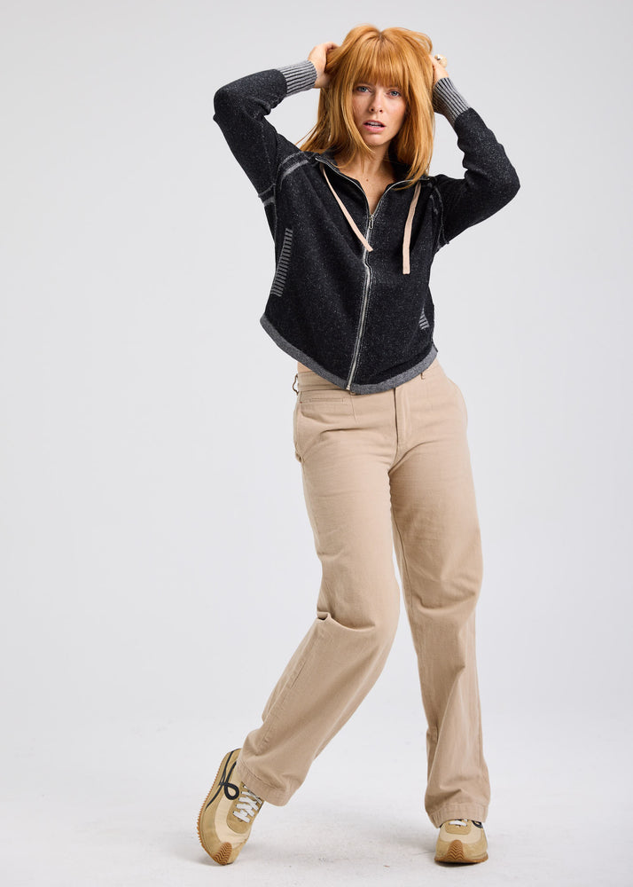 
                  
                    Zaket & Plover | Two-Tone Zip Up Sweater
                  
                