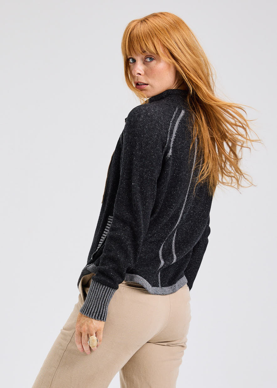 
                  
                    Zaket & Plover | Two-Tone Zip Up Sweater
                  
                