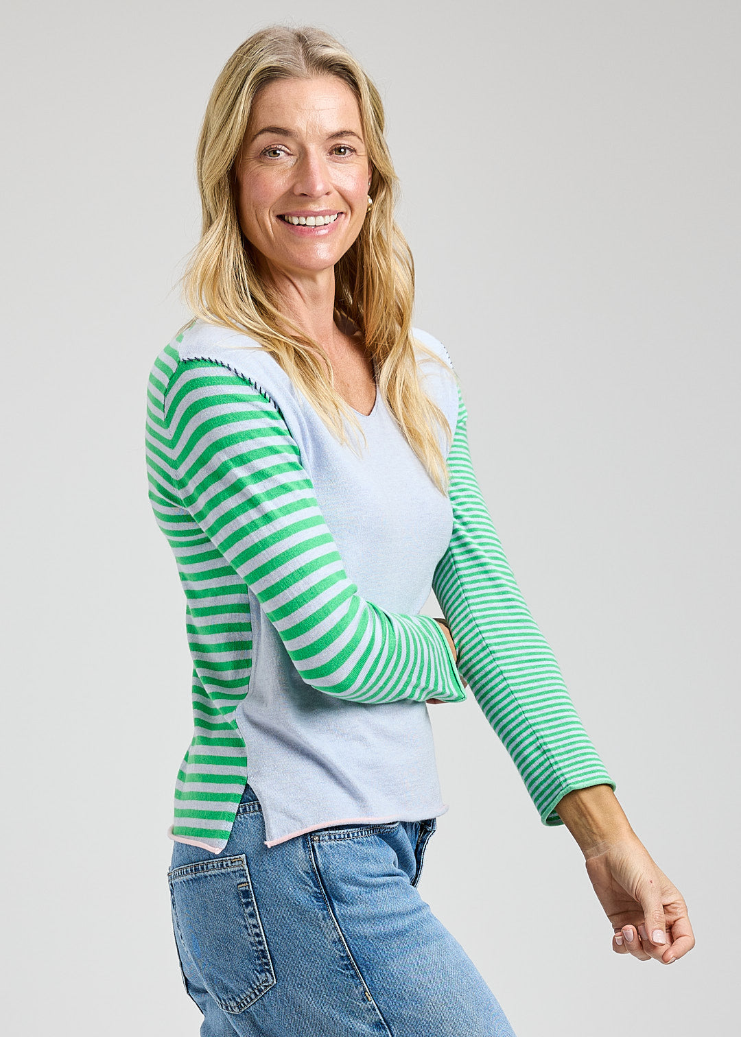 
                  
                    Zaket & Plover | Varied Stripe V | SKY BLUE |  8401
                  
                