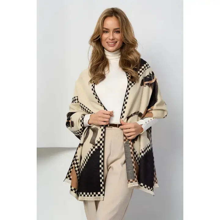 
                  
                    Checkered Equestrian Scarf: Blue
                  
                