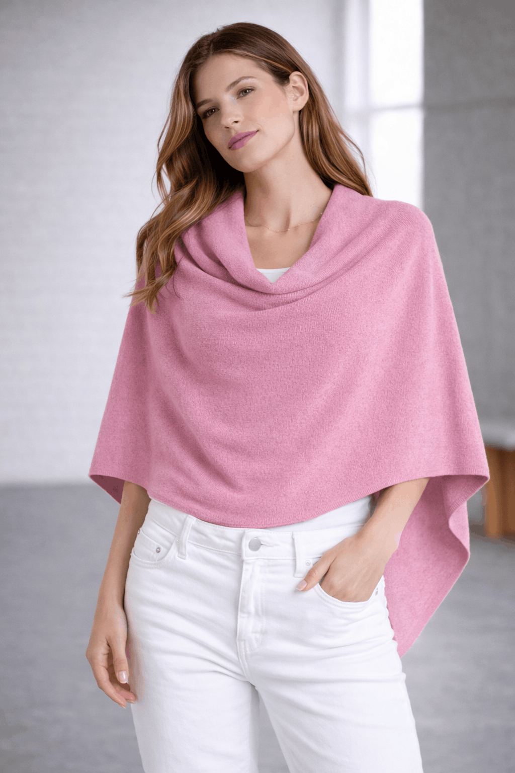 
                  
                    Tina | Cashmere Ruana | Pink | One Size
                  
                