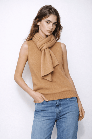 100% Italian Crafted Cashmere Ruana (SWE06): 258 Camel / One Size