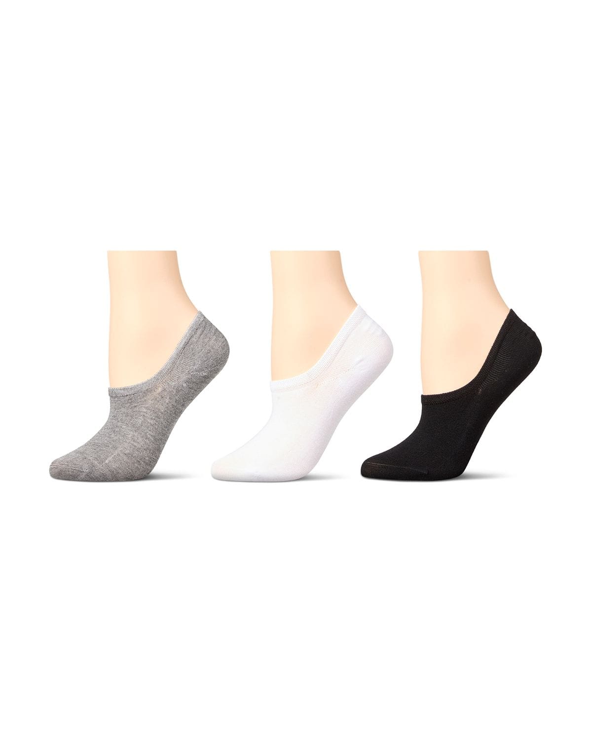 
                  
                    3 Pair Women's Silky-Soft No Show Rayon Blend Sneaker Liners: Gray-White-Black / 9-11
                  
                