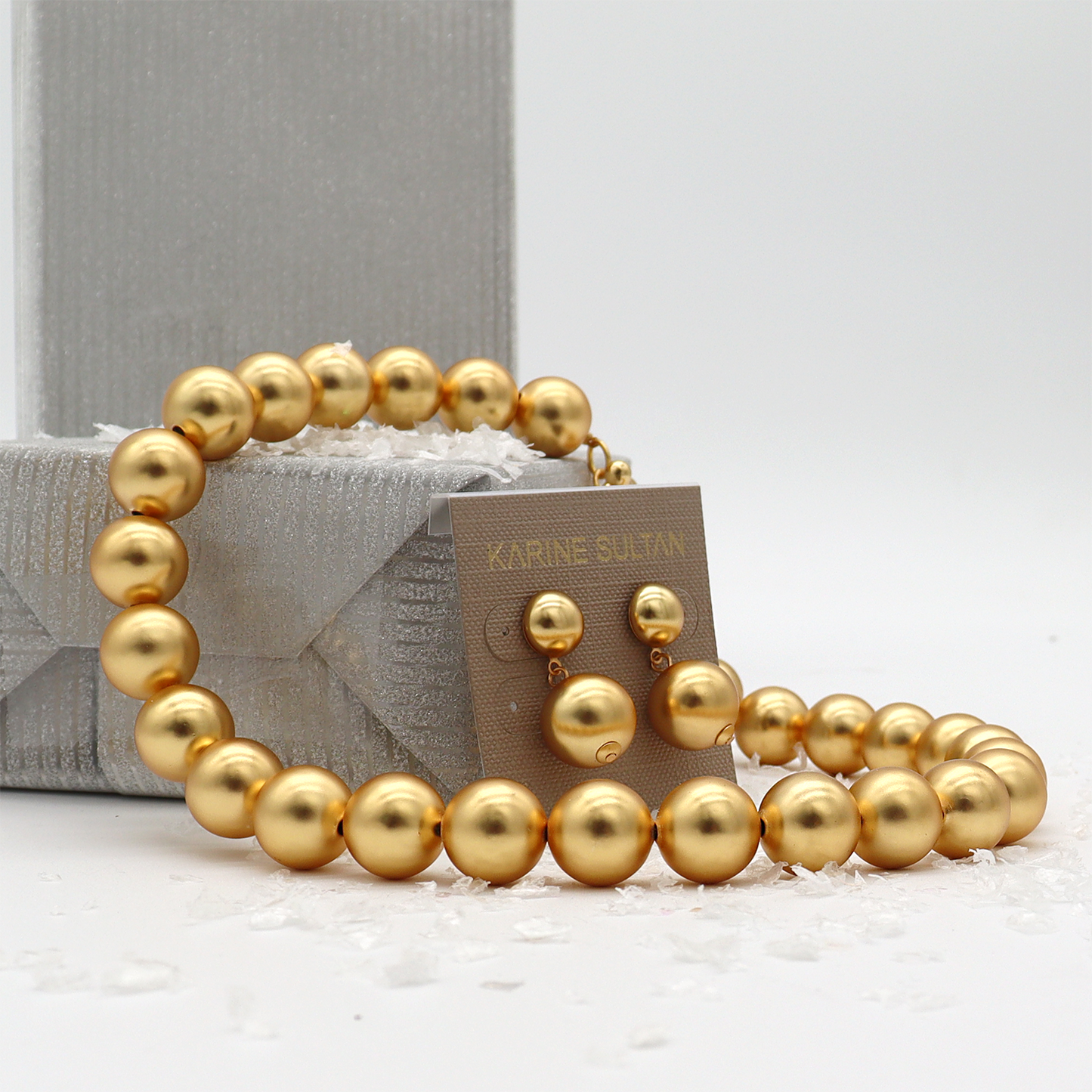 
                  
                    Golden Sphere Drop Earrings - 24K Gold Plated
                  
                