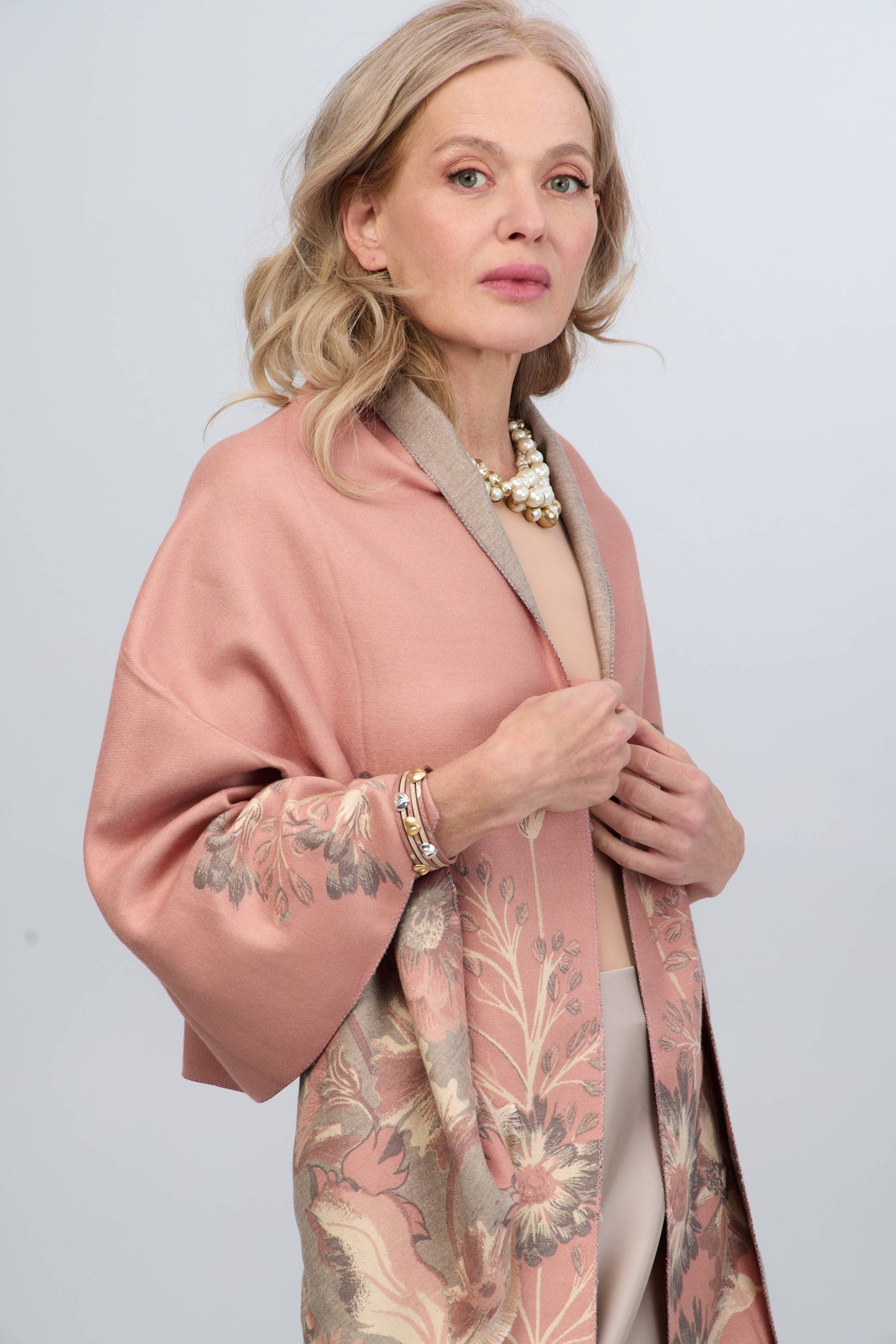 
                  
                    Reversible Floral Oversized Scarf: BLUE
                  
                