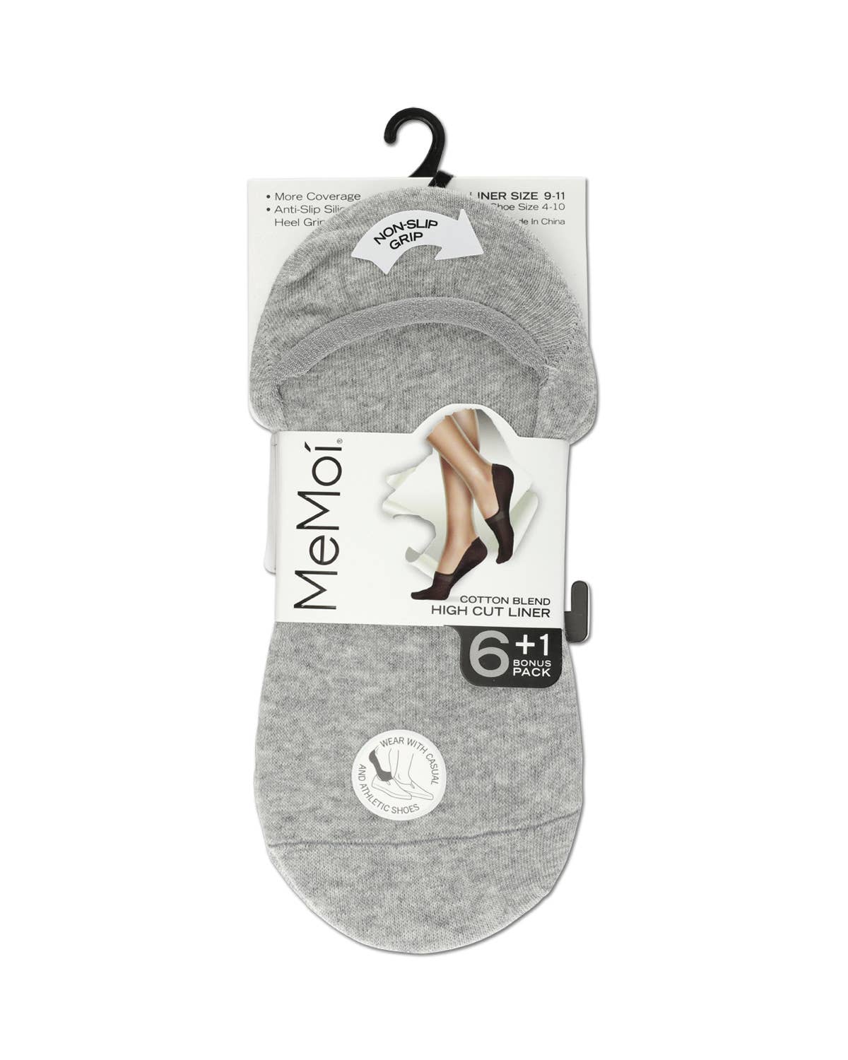 
                  
                    MeMoi No Show Sneaker Liner 7 Pack: Gray-White-Black / OS
                  
                