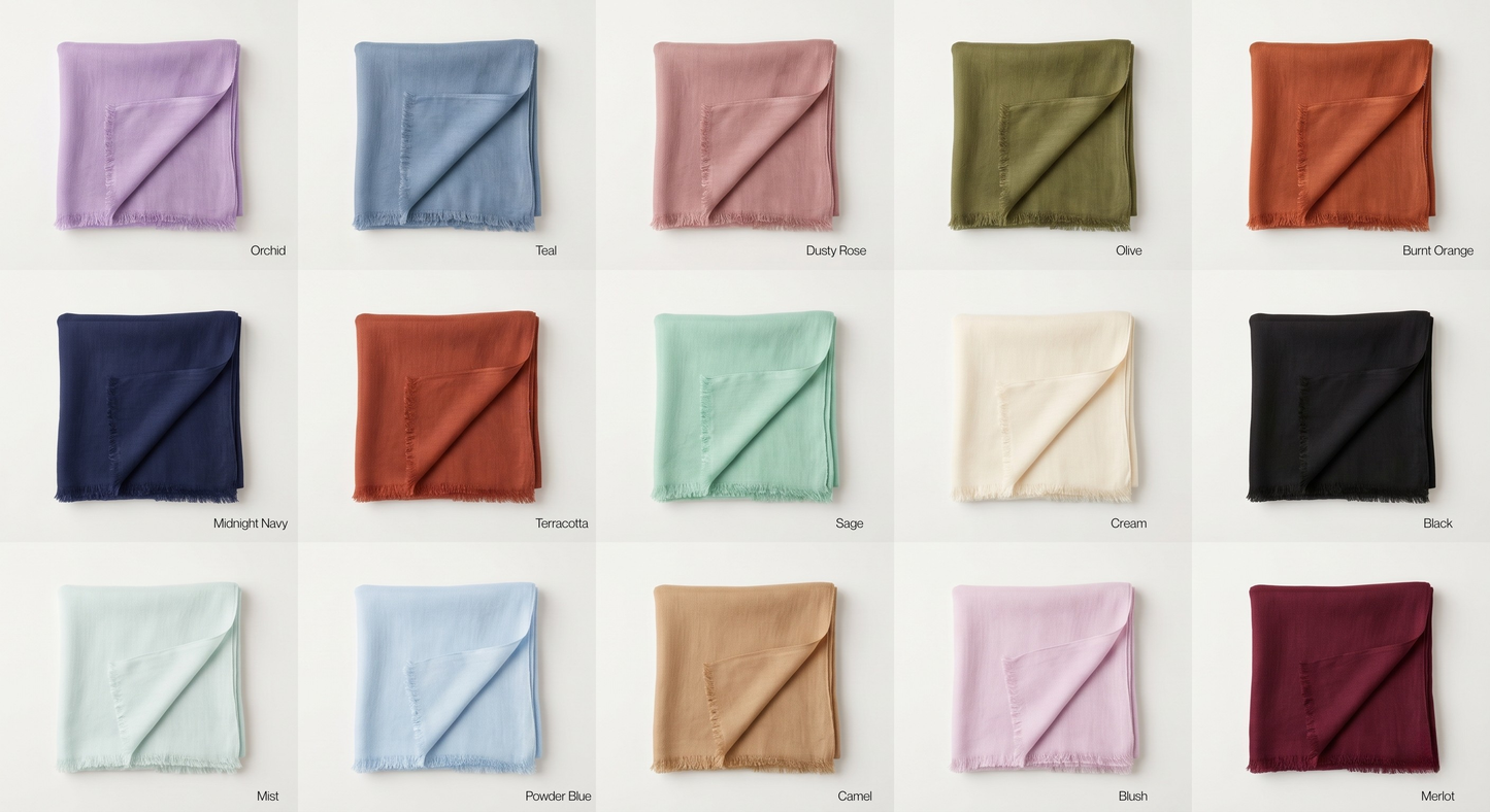 
                  
                    Lightweight Cashmere Spring/Summer Pashmina Wrap: Orchid
                  
                