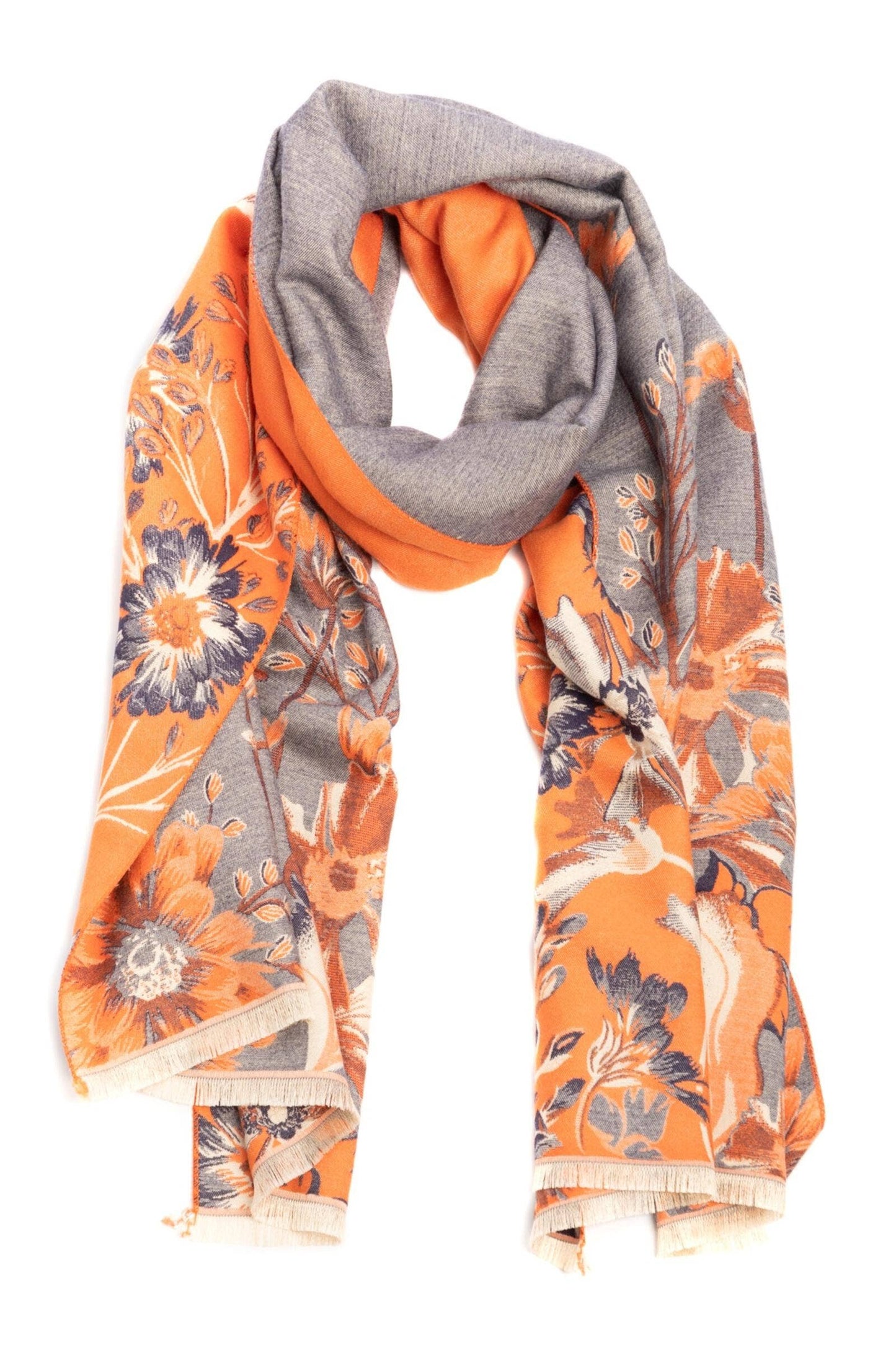 
                  
                    Reversible Floral Oversized Scarf: BLUE
                  
                