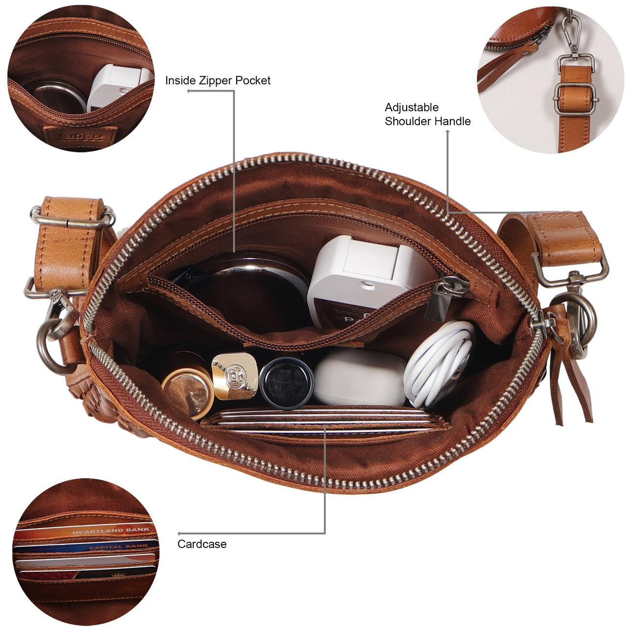 
                  
                    Latico | Coast Leather Bag | Cognac
                  
                