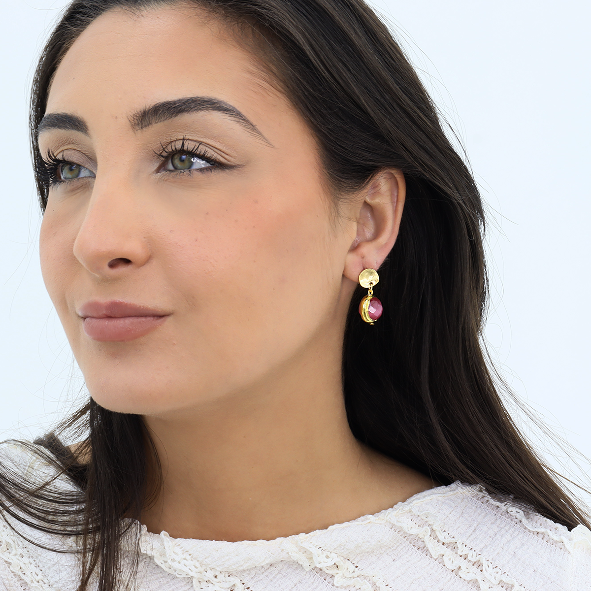
                  
                    Coriandoli Earrings Colorful Beads - 24K Gold Plated: Aquamarine Blue
                  
                