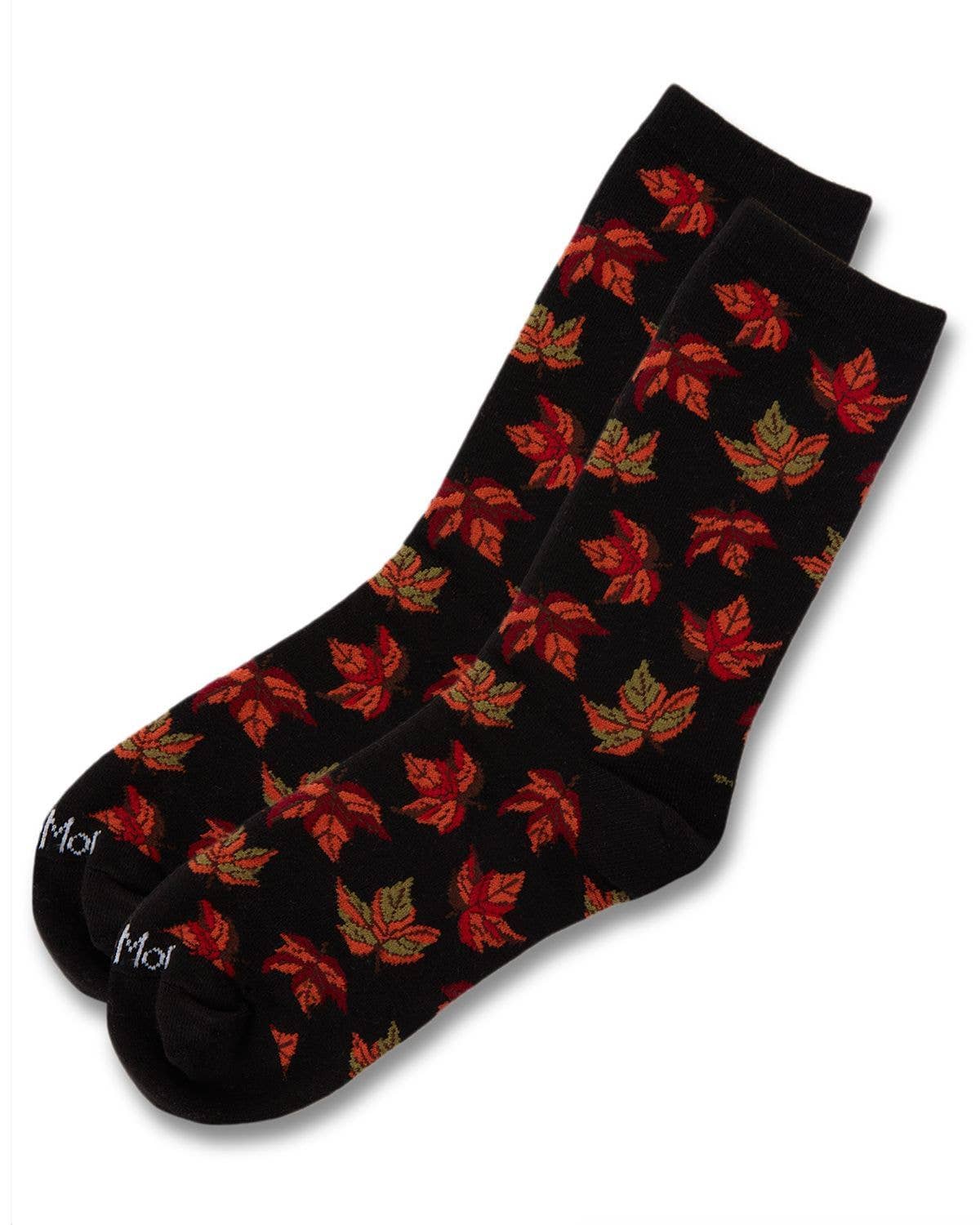 
                  
                    MeMoi Autumn Leaves Bamboo Crew Socks: Black / 9-11
                  
                