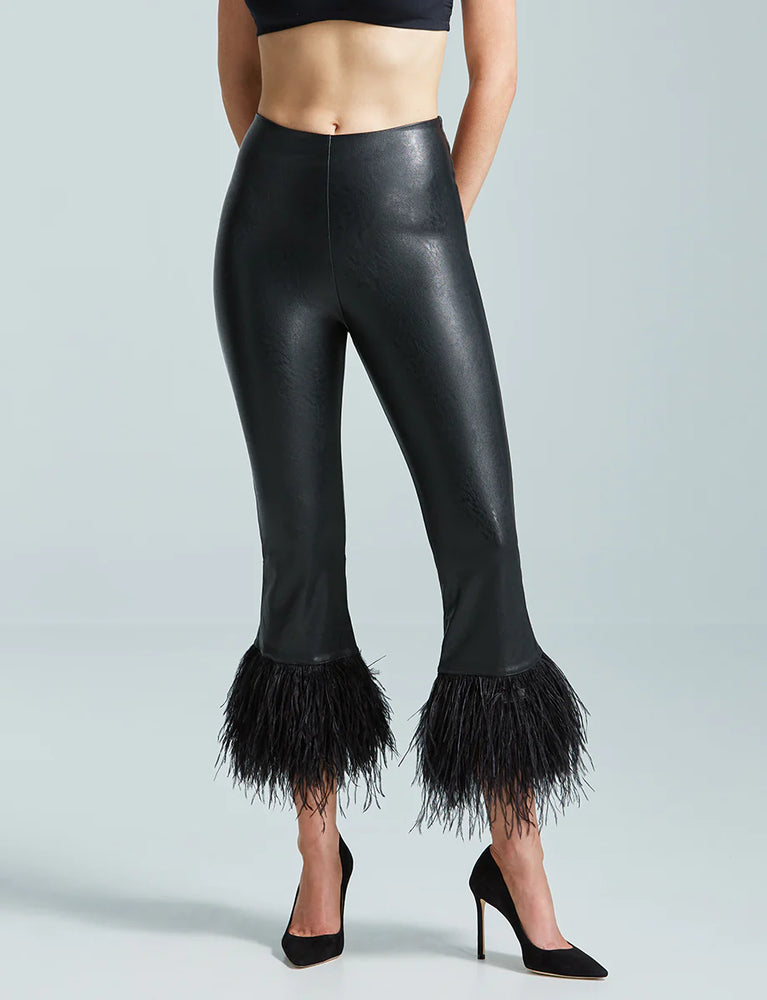 
                  
                    Commando | Faux Leather Feather Crop Flare
                  
                
