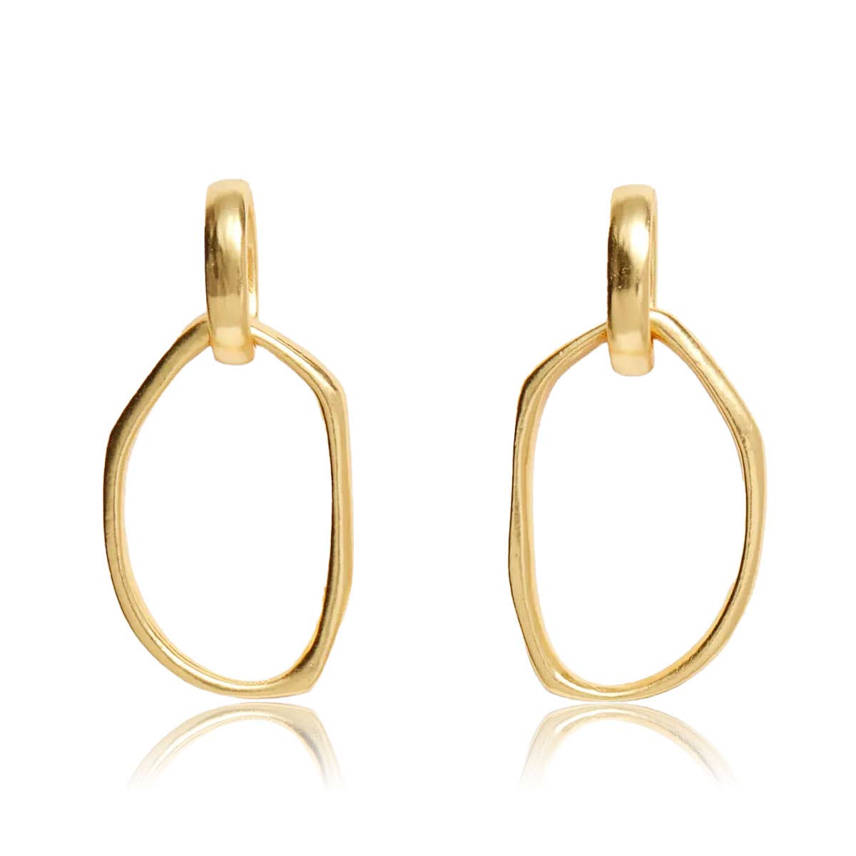 
                  
                    Irregular Link Drop Earrings - 24K Gold Plated: Gold
                  
                