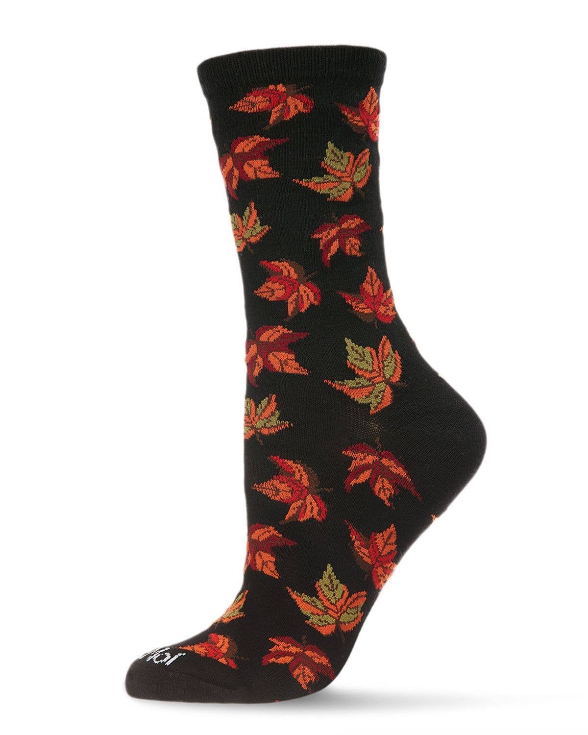 
                  
                    MeMoi Autumn Leaves Bamboo Crew Socks: Black / 9-11
                  
                