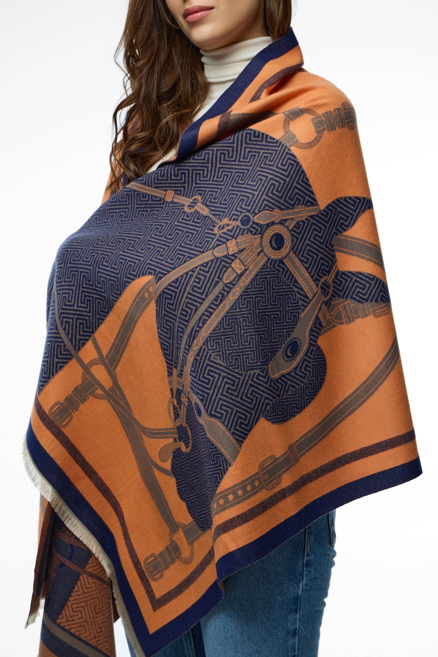 
                  
                    Equestrian Reversible Scarf: Light Blue
                  
                