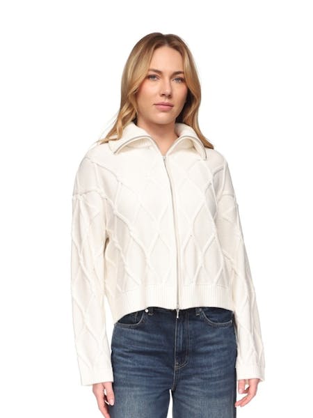 
                  
                    Brodie | Cable Zip Thru Cardigan
                  
                