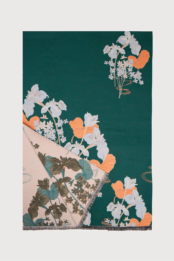 
                  
                    Floral Reversible Scarf: Light Blue
                  
                