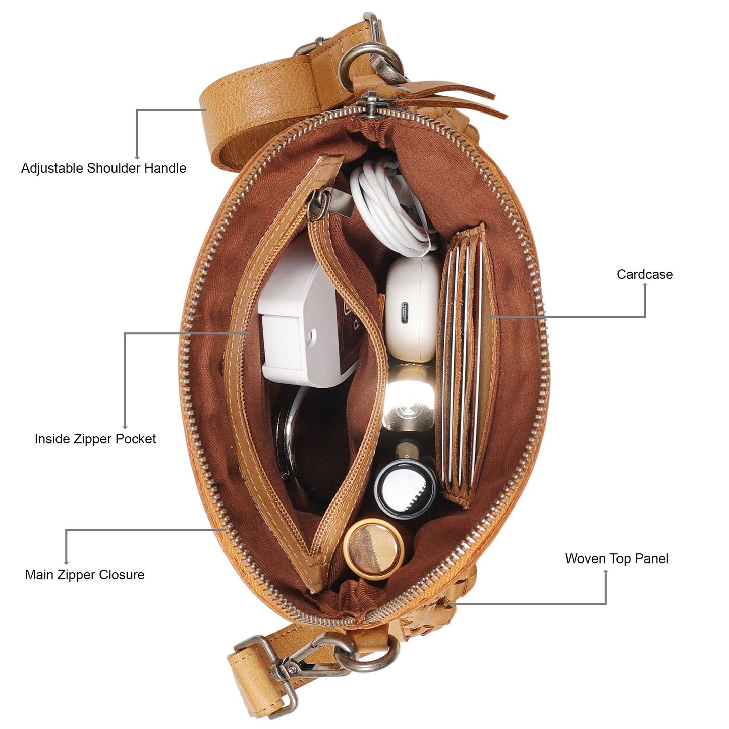 
                  
                    Coast Leather Crossbody Bag: Cognac
                  
                