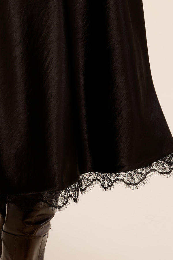 
                  
                    Molly Bracken | Long Satin Skirt | Black
                  
                