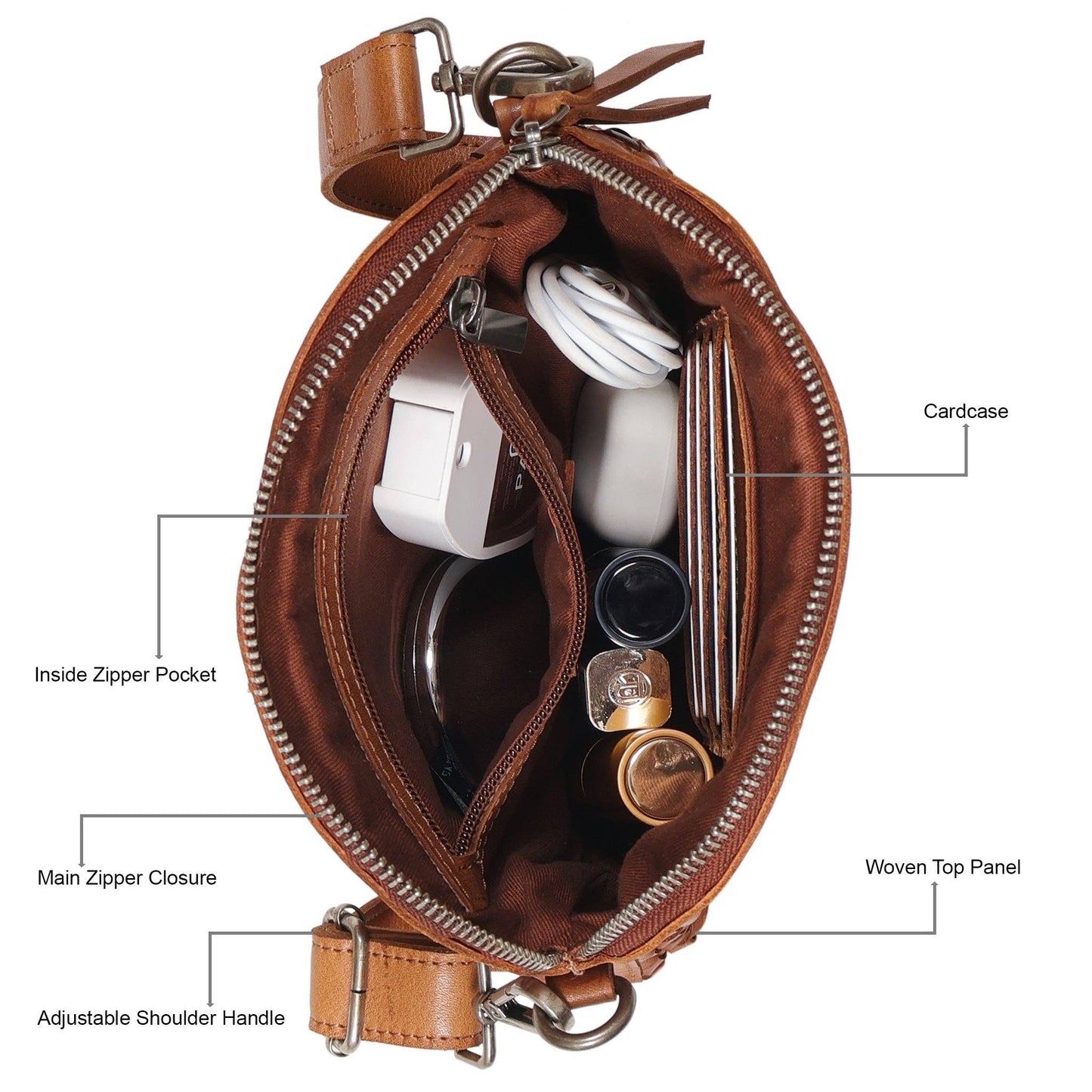 
                  
                    Coast Leather Crossbody Bag: Cognac
                  
                