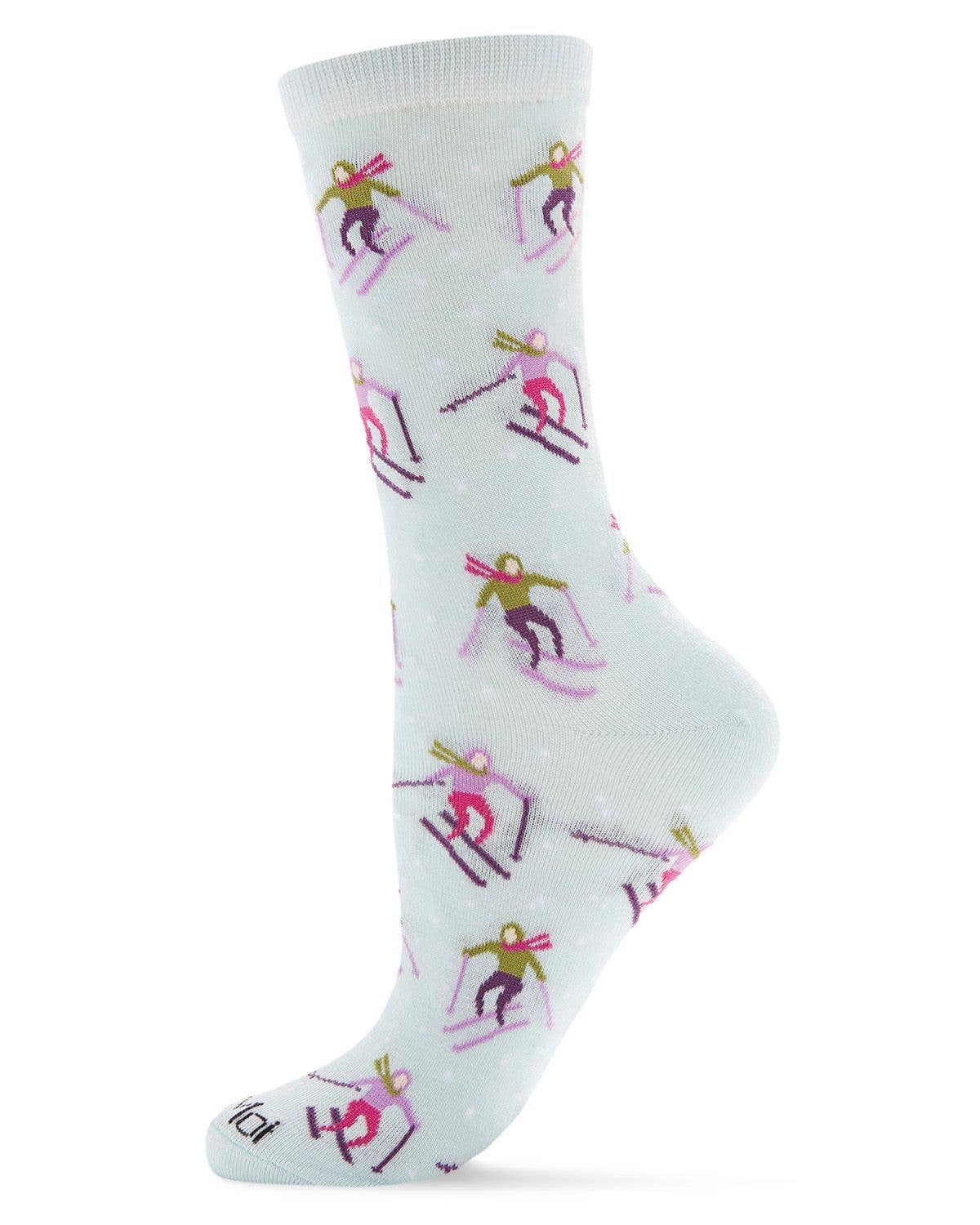 
                  
                    MeMoi Skiing Paradise Crew Socks: Seafoam / 9-11
                  
                