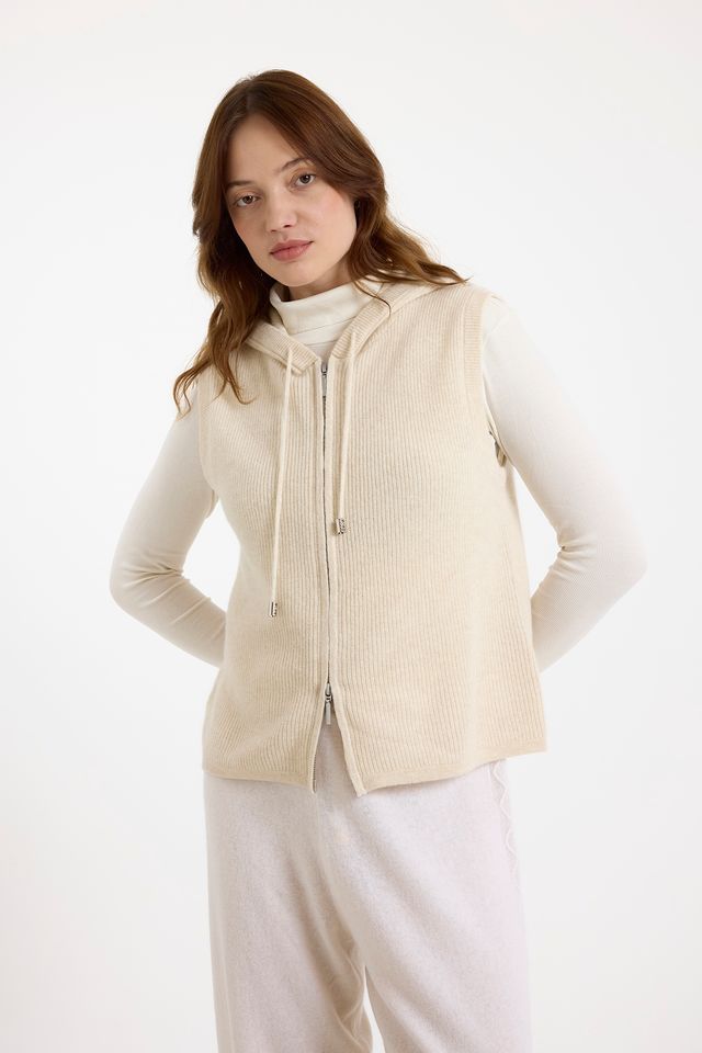 Brodie | Emily Sleeveless Hoodie |  Cream