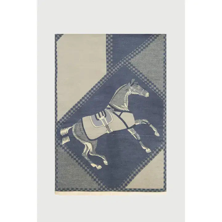 
                  
                    Checkered Equestrian Scarf: Brown
                  
                
