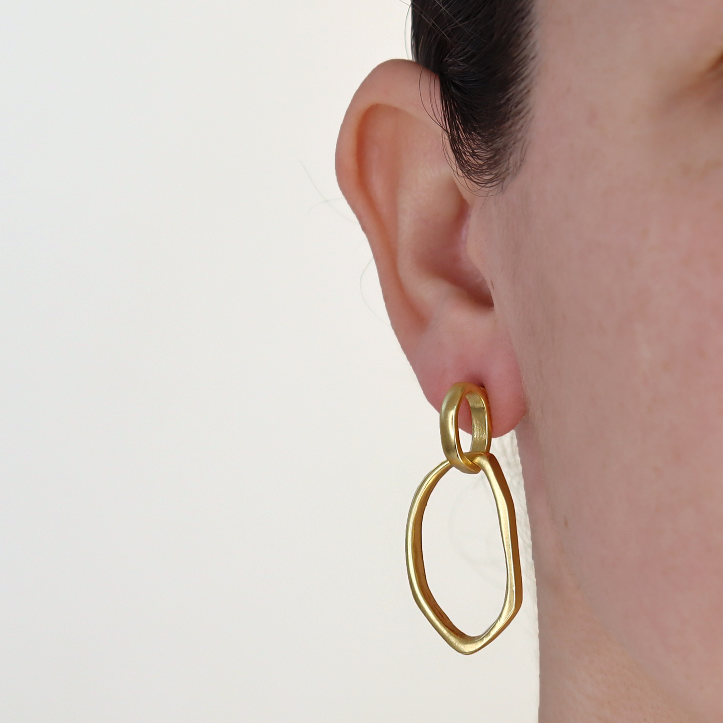 
                  
                    Irregular Link Drop Earrings - 24K Gold Plated: Gold
                  
                