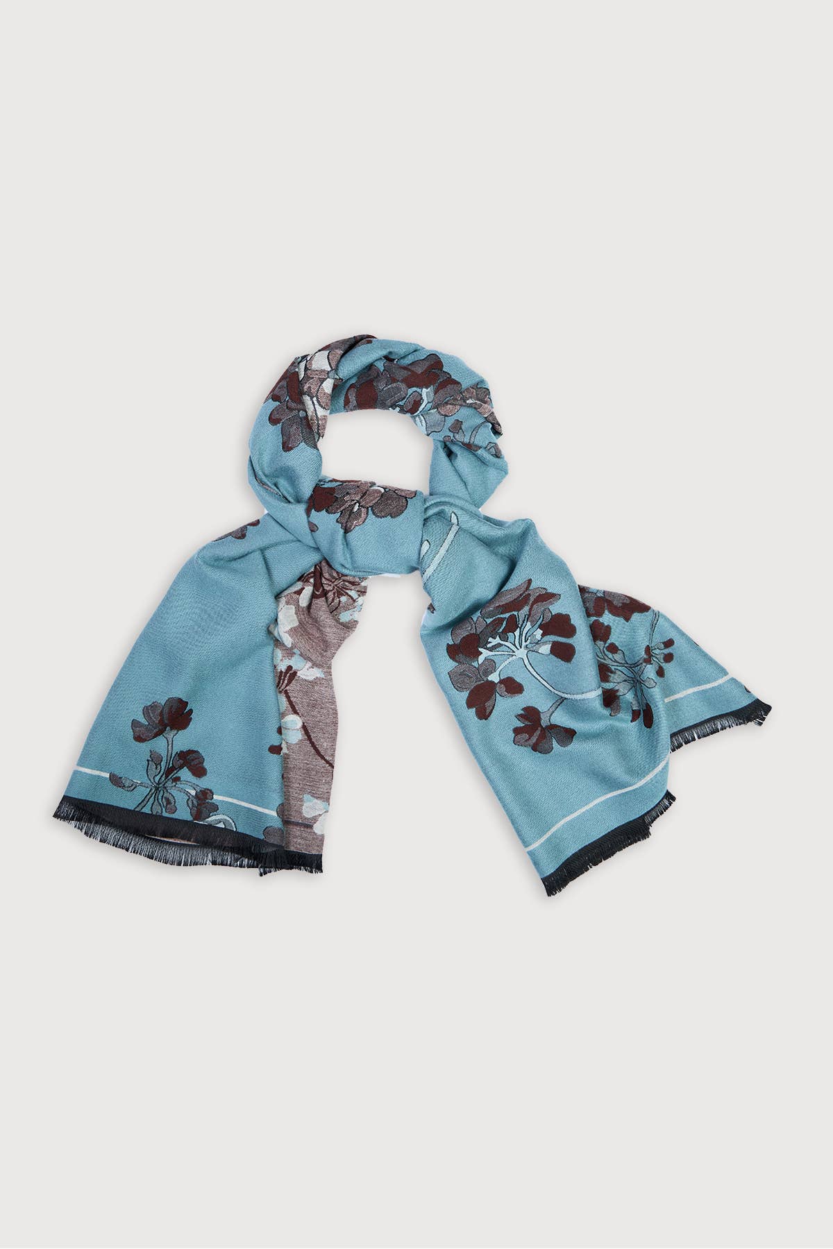 
                  
                    Floral Reversible Scarf: Light Blue
                  
                
