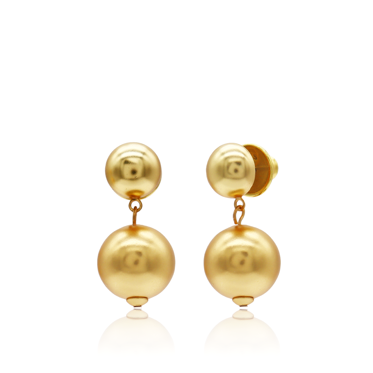 
                  
                    Golden Sphere Drop Earrings - 24K Gold Plated
                  
                