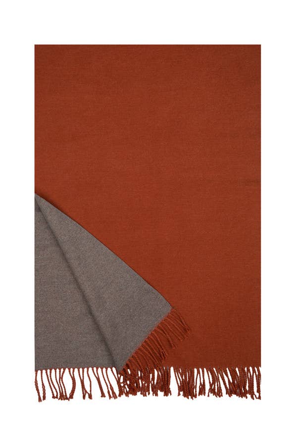 
                  
                    Solid Fringe Reversible Scarf: Rust
                  
                