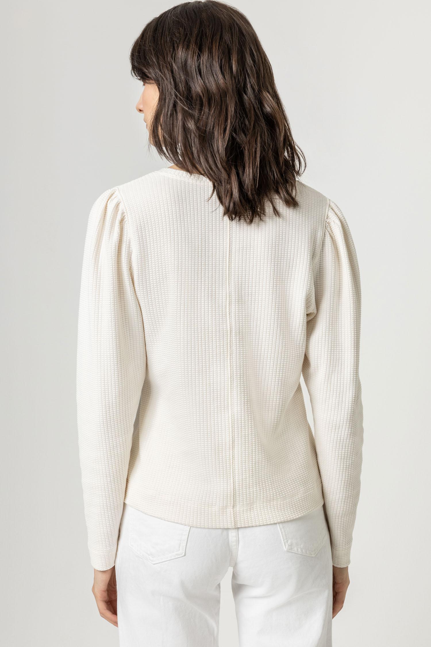 Lilla P | Puff Sleeve Waffle V-Neck – Sudies
