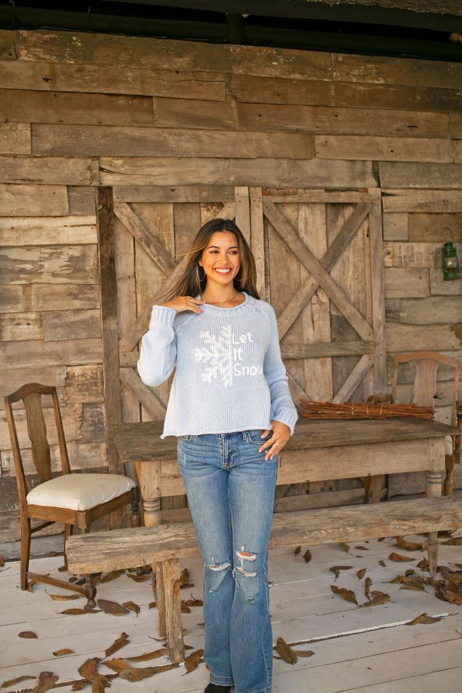 
                  
                    Wooden Ships | Let It Snow | Cropped Raglan Crew | Chunky
                  
                