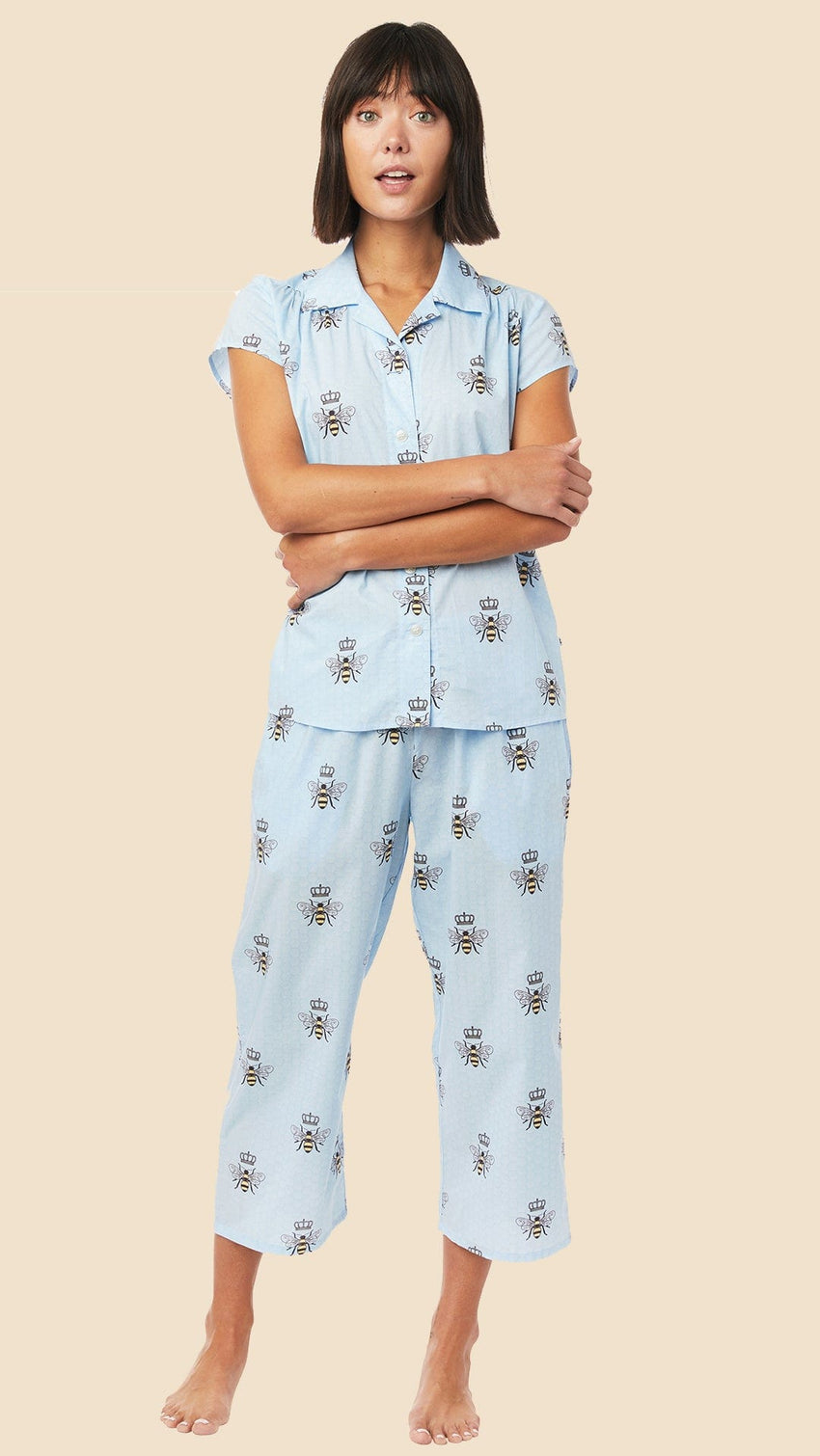 The Cat's Pajamas | Queen Bee Blue Pima knit Capri