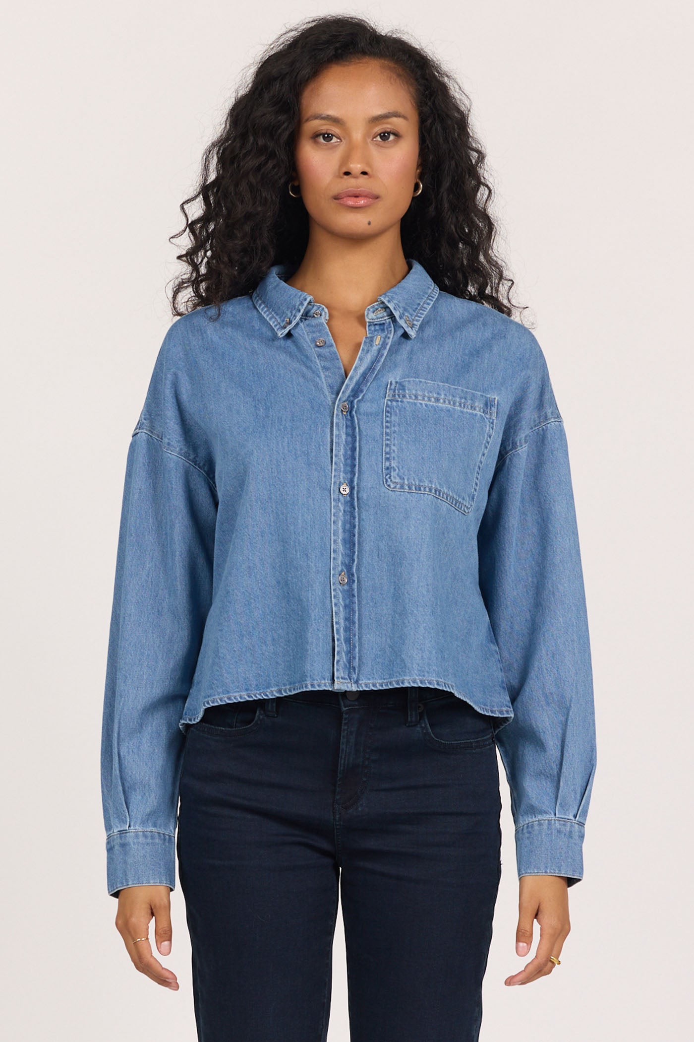 
                  
                    Dear John | Cropped Adrianna Top | Denim
                  
                