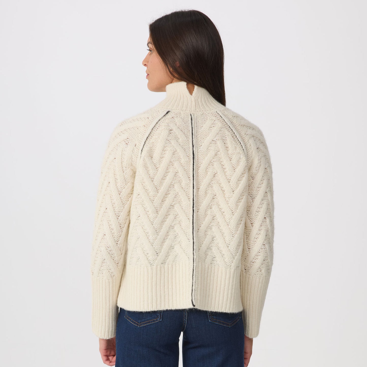 
                  
                    Krimson Klover | Chloe Cable Mock Neck Sweater| Snow
                  
                