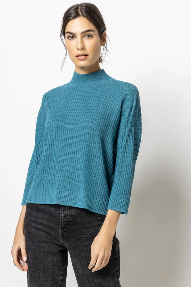 
                  
                    Lilla P | 3/4 Sleeve Boxy Mock Neck Sweater
                  
                